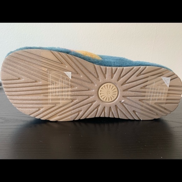 New MEN UGG FLUFF YOU MARINA BLUE MULTI STRIPES SLIPPERS NEW WITHOUT BOX # Slide - Picture 5 of 5